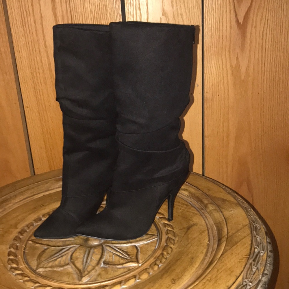 Call It Spring black suede boots